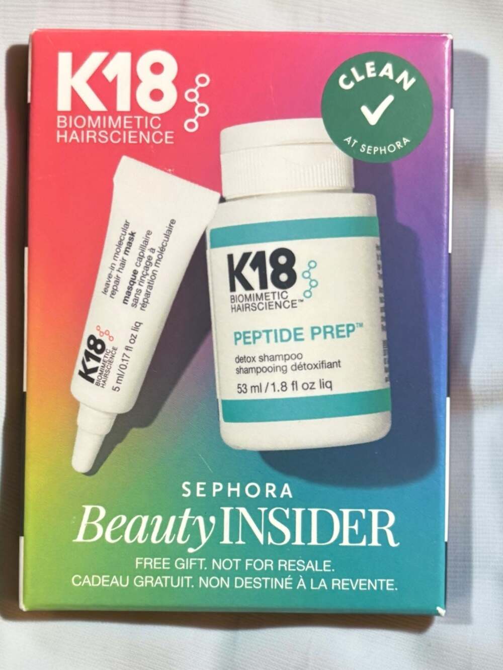 K18 Biomimetic Hairscience Peptide Prep Detox Shampoo & Leave-In Molecular Repai